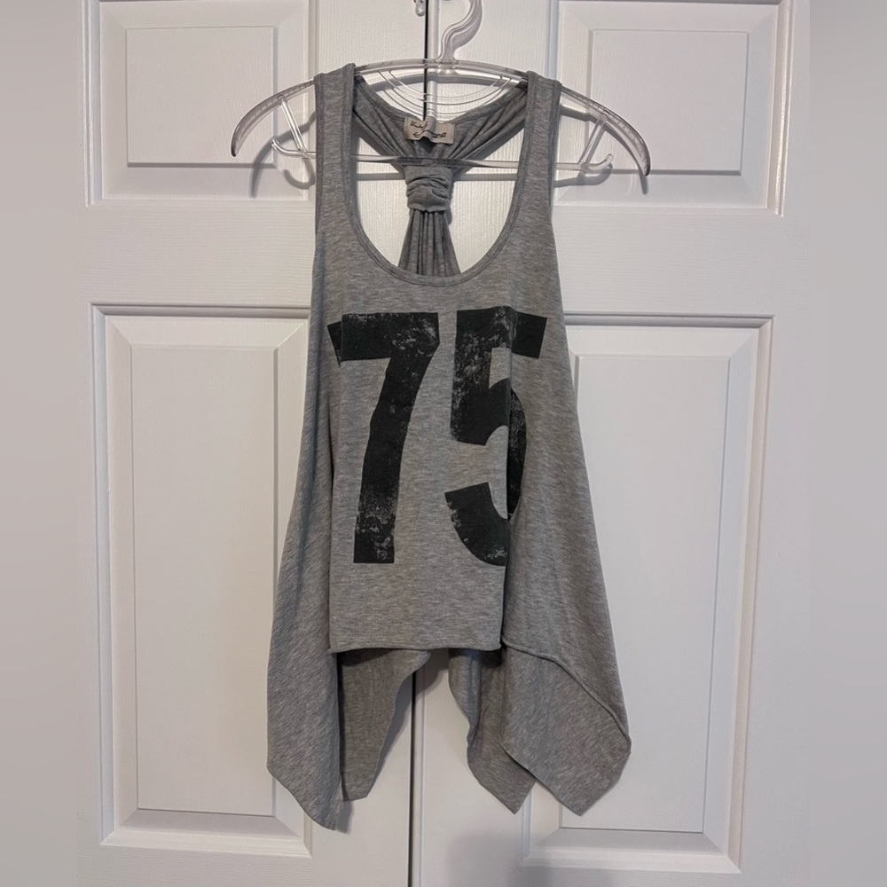 Vintage Havana Gray Tank Top with Black Number Print Size Small